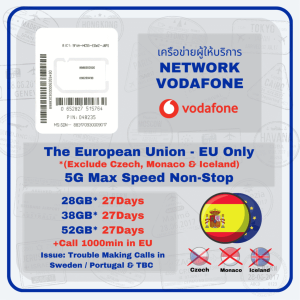 Spain & EU SIM Vodafone + Call - Image 2